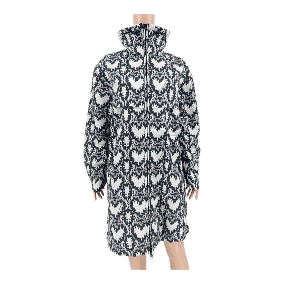 Love Moschino Coat Python Geometric Hearts Print Black White IT42 US6 - Picture 5 of 11